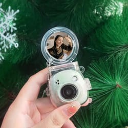 crystal clear instax pal case – anti-scratch transparent camera cover with selfie mirror