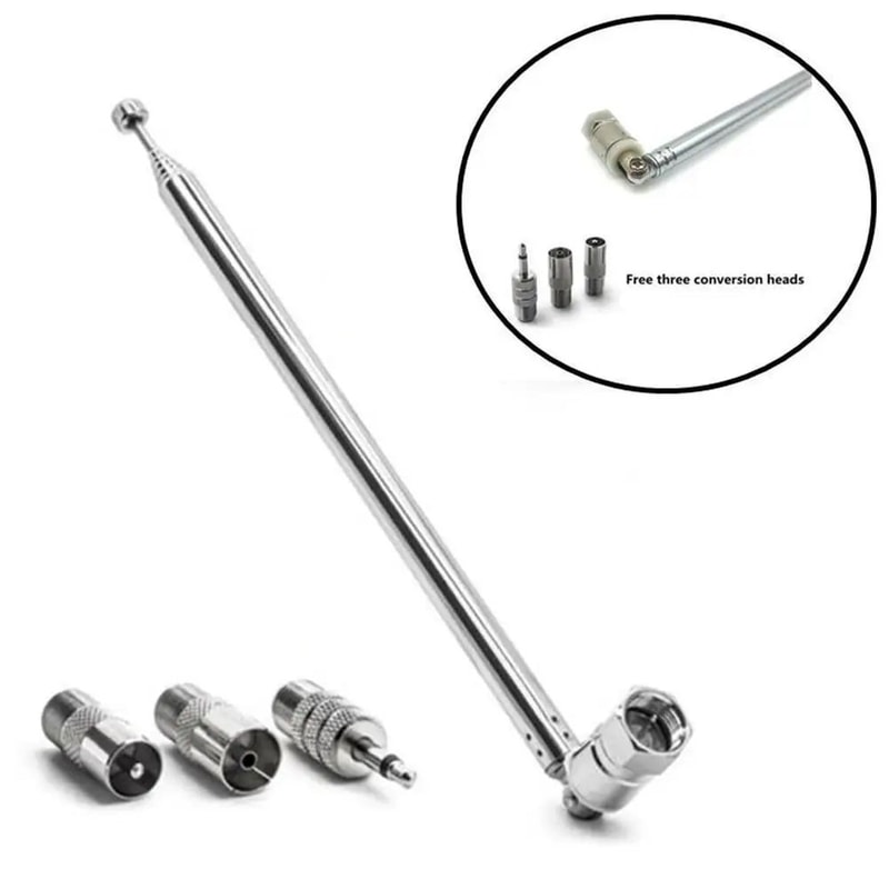 Universal Telescopic FM Radio Antenna With 35mm Connector Adapters 0