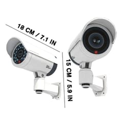 dummy security camera with led flash – waterproof fake cctv camera for home & outdoor protection