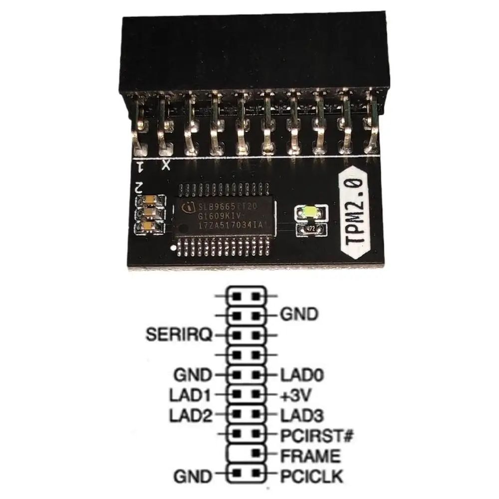 TPM 20 Module 20Pin Motherboard Security Chip For ASUS MSI Gigabyte 2