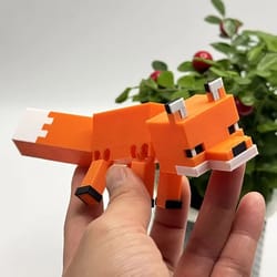 3d pixel fox figurine for halloween home decor