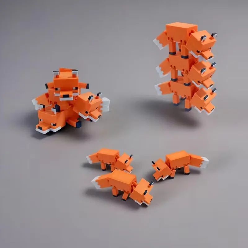 3D Pixel Fox Figurine For Halloween Home Decor 1