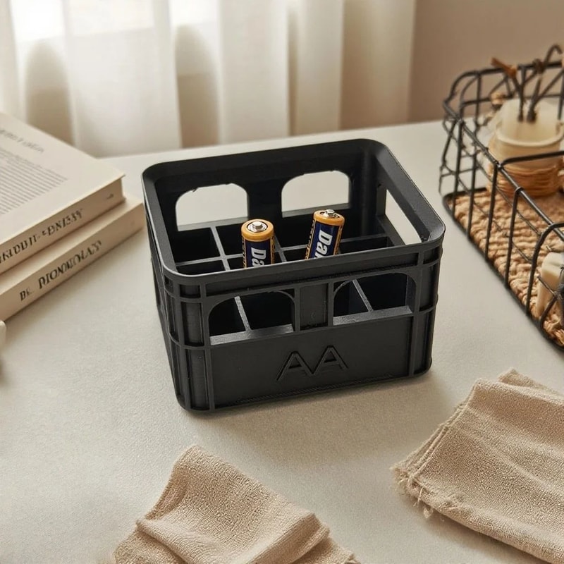 Retro Industrial Battery Storage Box Organizer For Desk Home 1