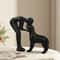 Elegant Black Dog Owner Bond Statue Minimalist Pet Lover Gift Decor 5