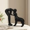 Elegant Black Dog Owner Bond Statue Minimalist Pet Lover Gift Decor 5