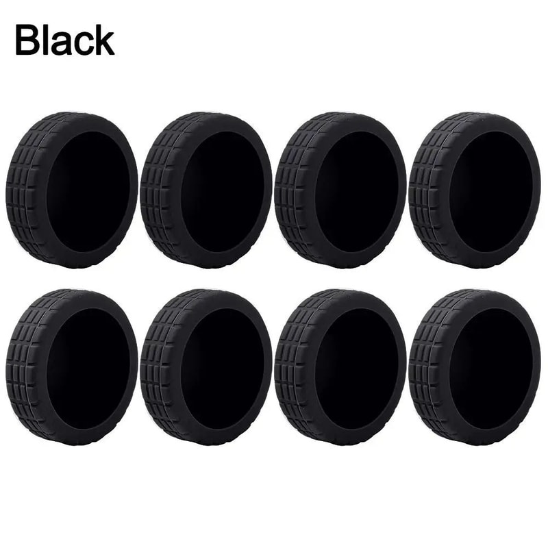 Silent Glide Silicone Luggage Wheel Covers Durable Suitcase Wheel Protector Set 7