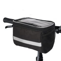all-weather bike handlebar bag with reflective safety storage