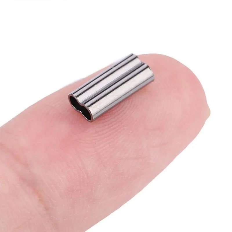 100PCS Brass Fishing Crimp Sleeves For Secure Line Rigging 4