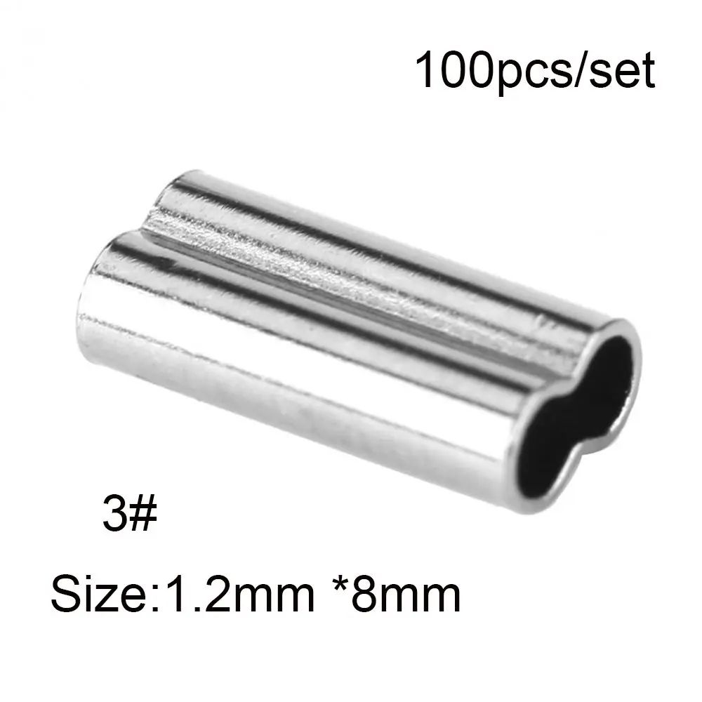 100PCS Brass Fishing Crimp Sleeves For Secure Line Rigging 8