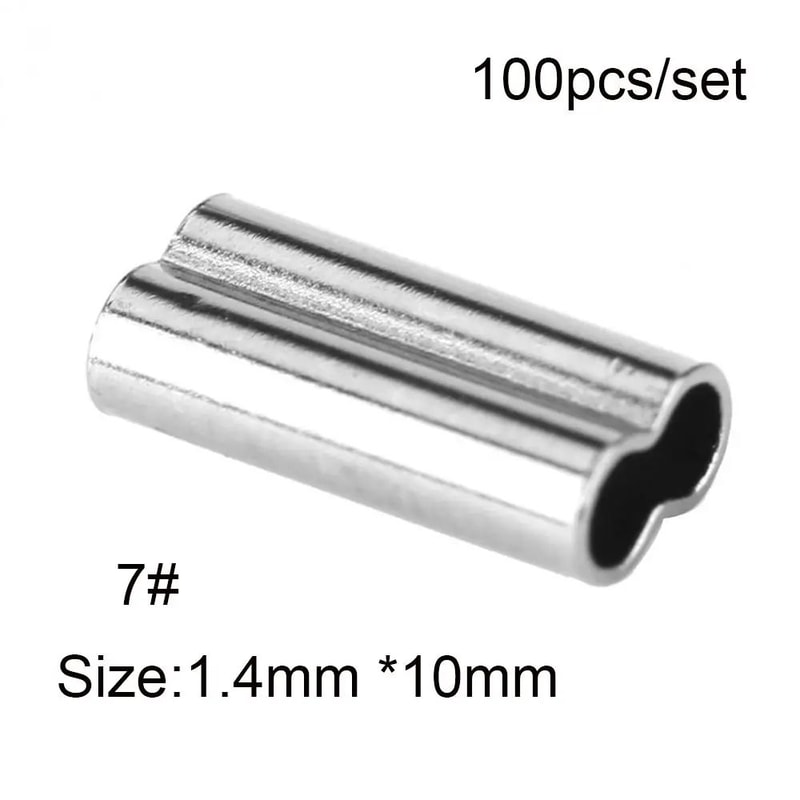 100PCS Brass Fishing Crimp Sleeves For Secure Line Rigging 12