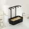 Elegant Wooden Base Jewelry Organizer Stand With Drawer Necklace Display Rack 7