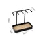 Elegant Wooden Base Jewelry Organizer Stand With Drawer Necklace Display Rack 9