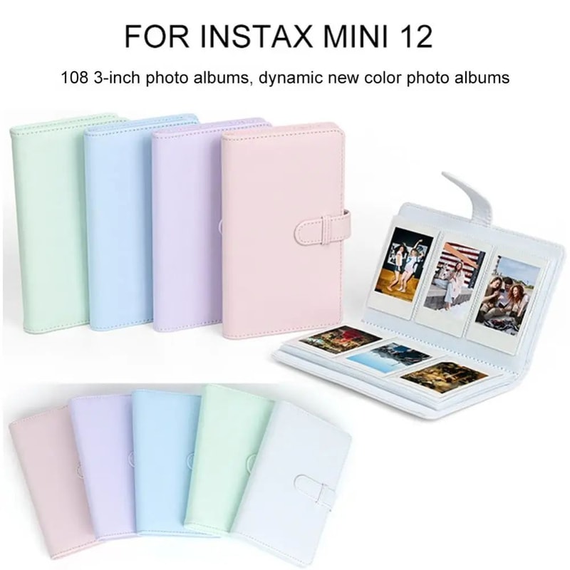 Instax Mini Photo Album 108 Pockets PU Leather Polaroid Photo Storage Case 0