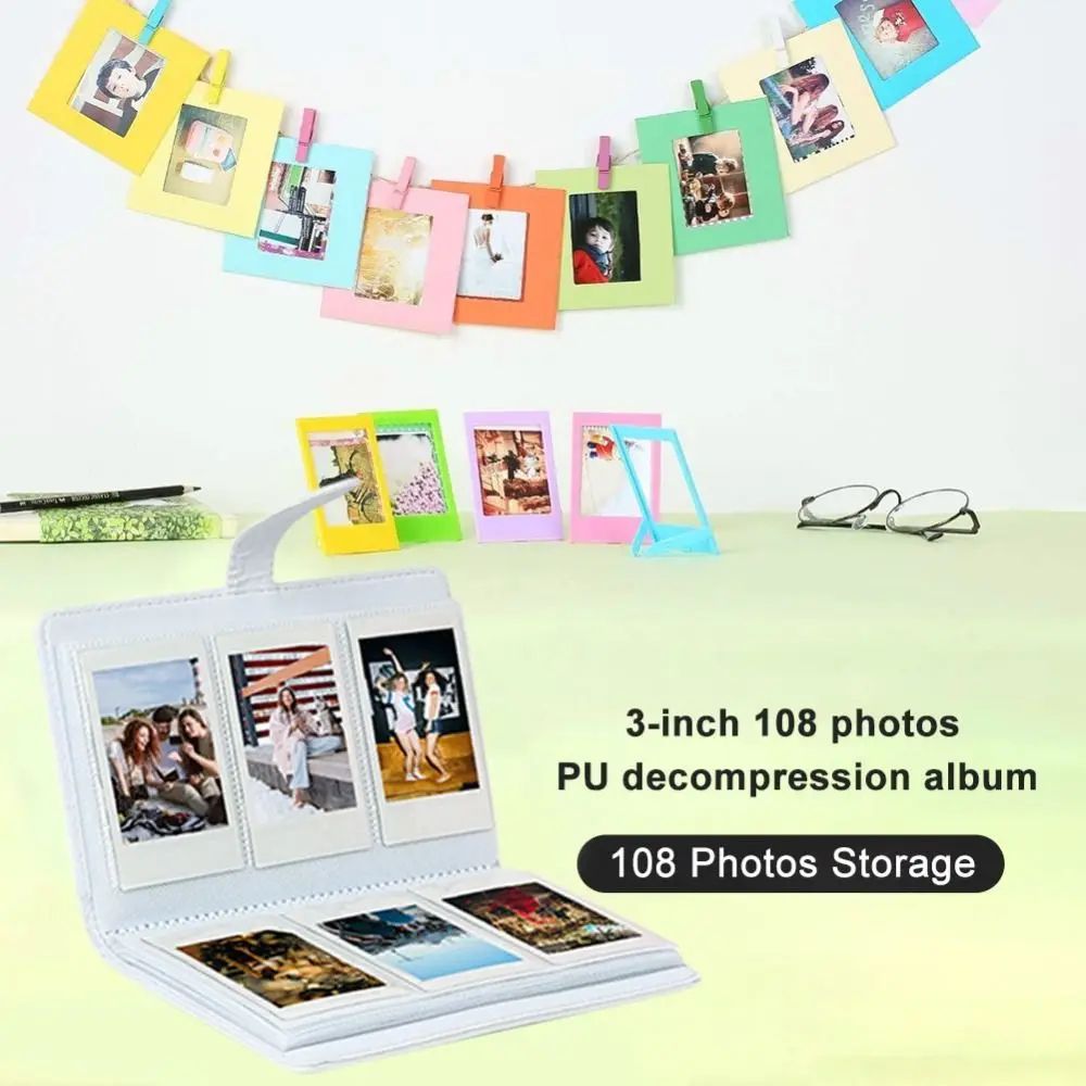 Instax Mini Photo Album 108 Pockets PU Leather Polaroid Photo Storage Case 2