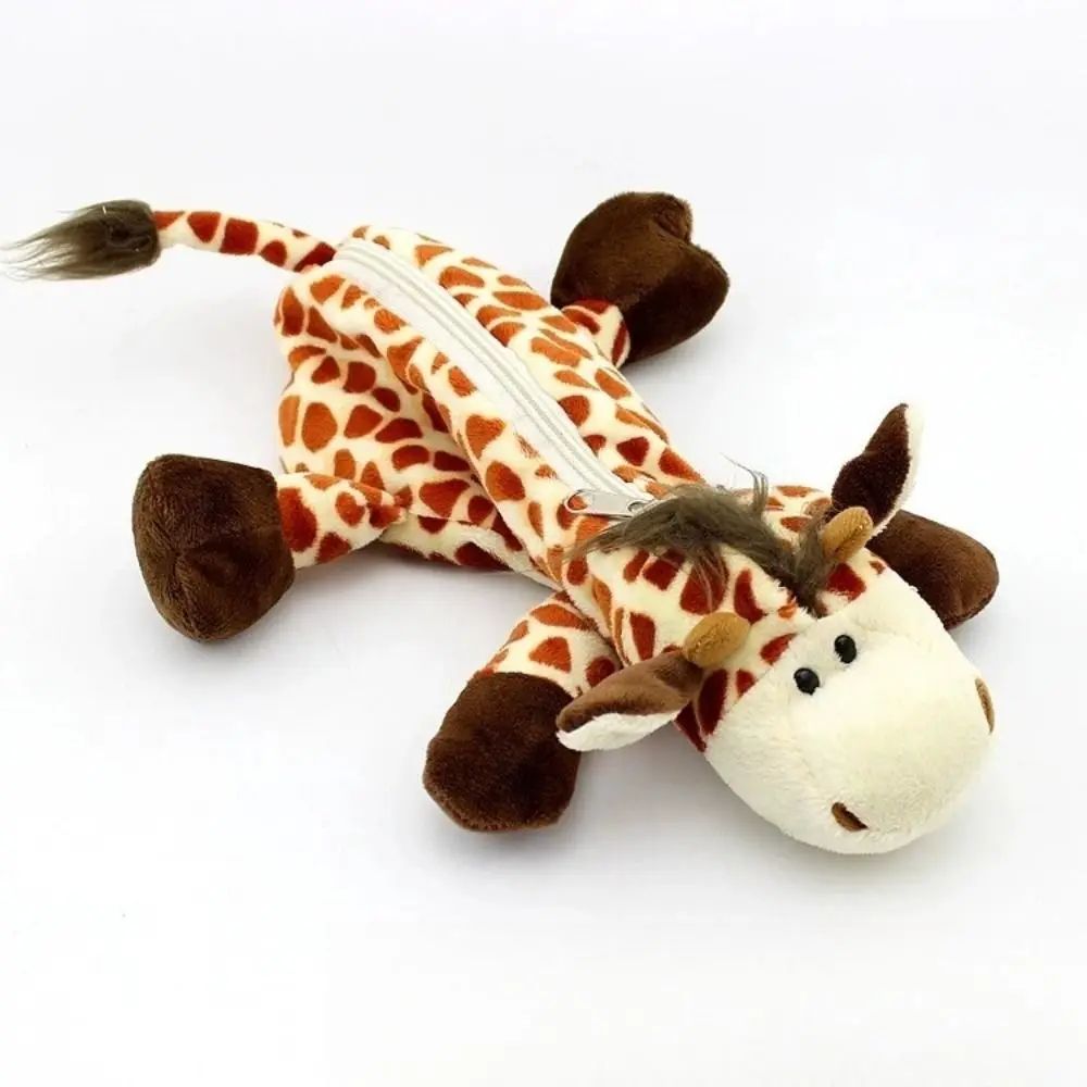 Kawaii Animal Plush Pencil Case Large Capacity Cute Storage Pouch For Kids Students 3