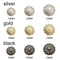 Vintage Metal Buttons Set With Pearl Rhinestone Accents For DIY Clothing Accessories 4