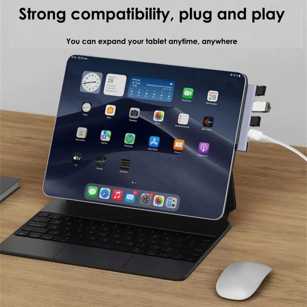 6in1 USBC Hub Laptop Docking Station With PD Charging HighSpeed USB 30 4