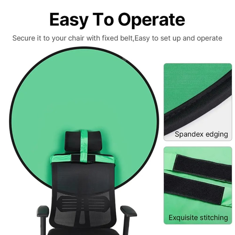 Green Screen Chair With DoubleSided Chromakey Backdrop For Streaming Photography 5