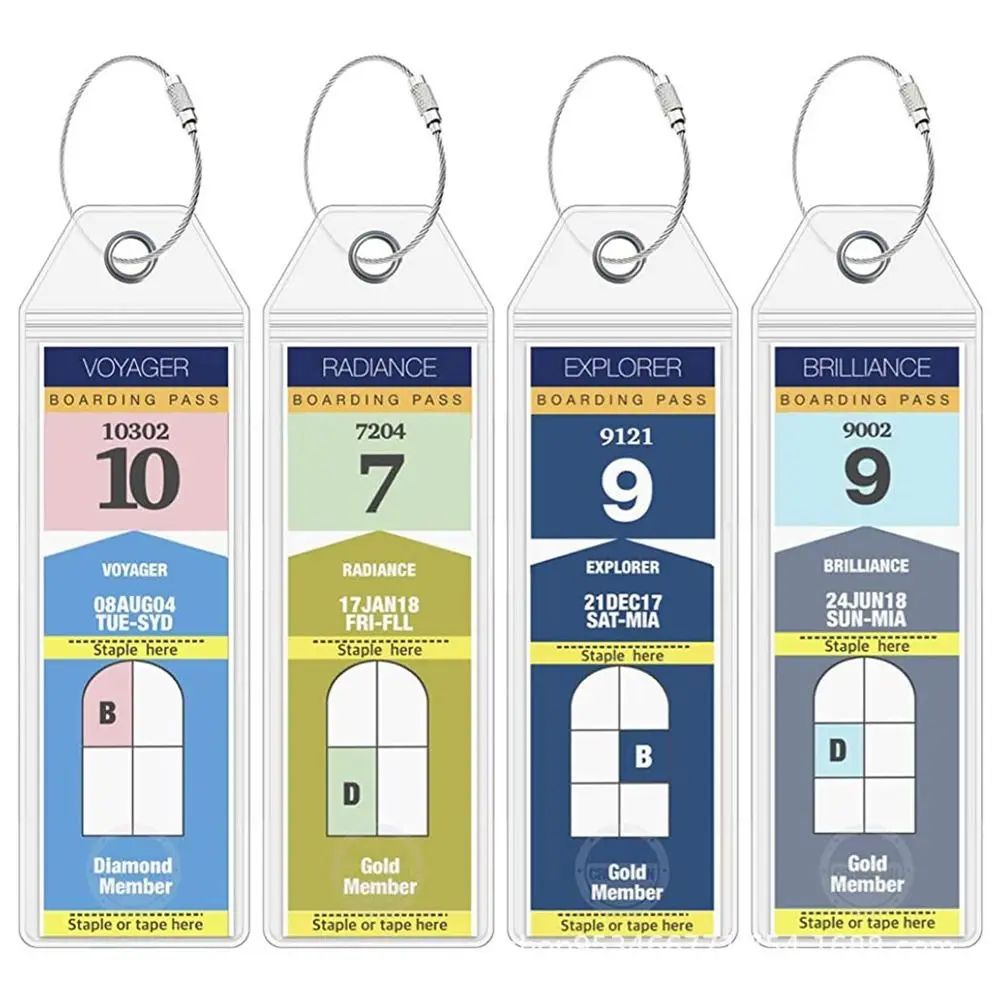 Secure Steel Loop Travel Luggage Tag Holder For Suitcases 4pcs 2