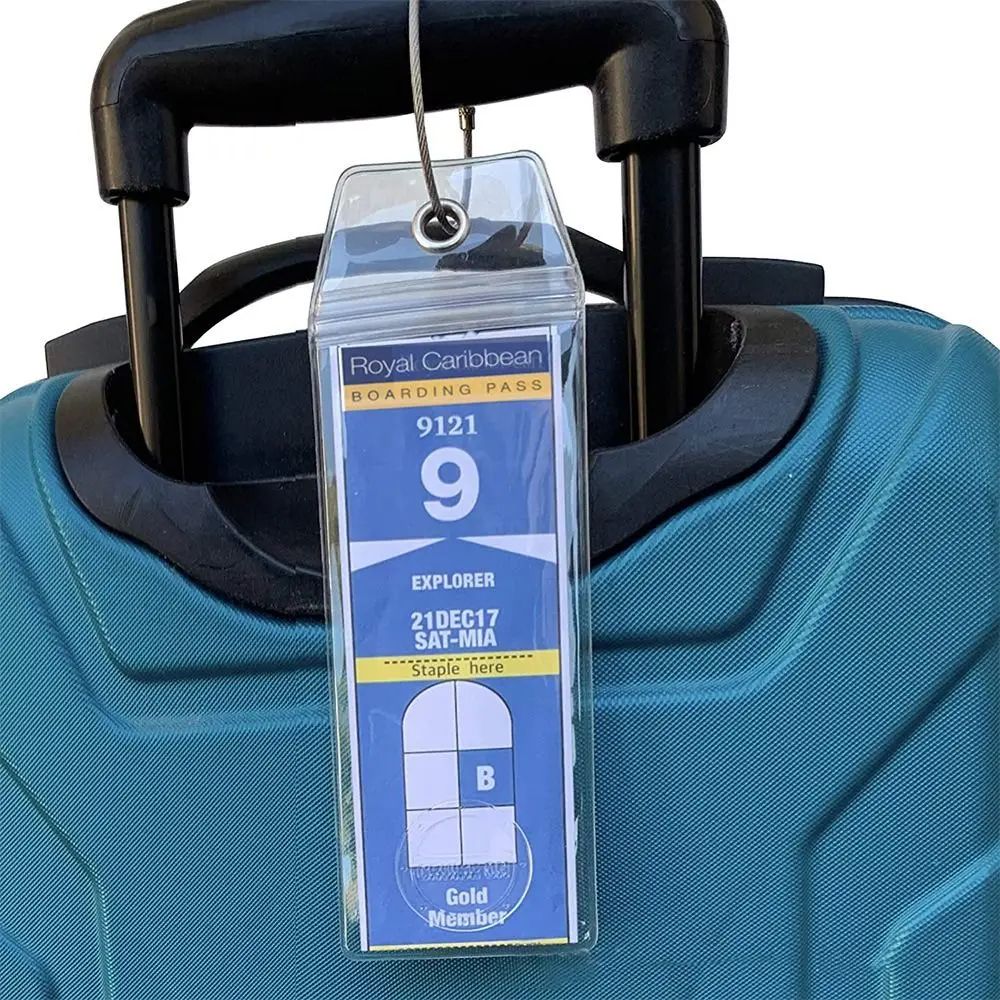 Secure Steel Loop Travel Luggage Tag Holder For Suitcases 4pcs 3