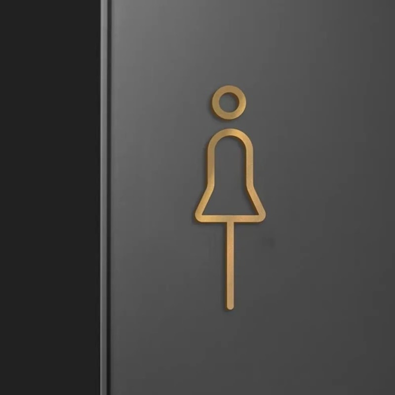 Elegant Black Gold Restroom Door Sign And WC Sign 2