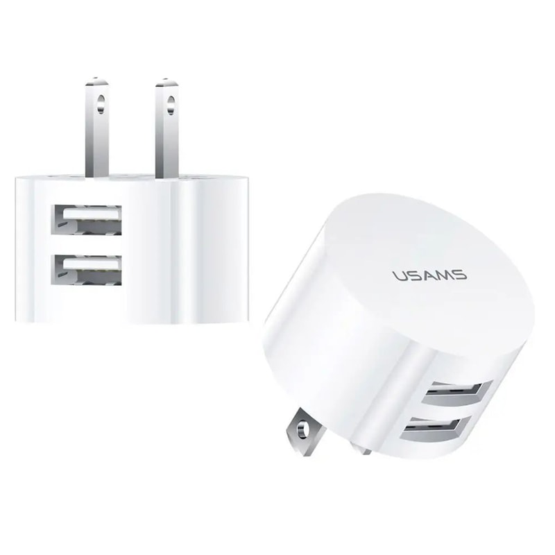 FastCharge Dual USB Wall Charger 5V 21A Compact Travel Adapter 6