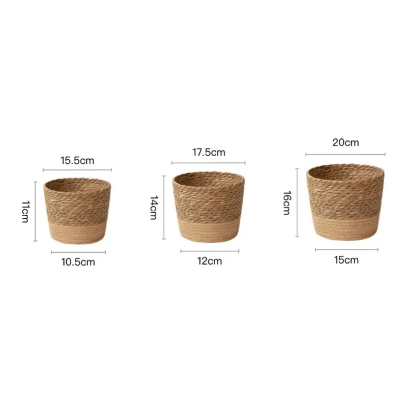 Handmade Woven Planter Basket Rustic Rattan Plant Pot For Stylish Indoor Outdoor Decor 5