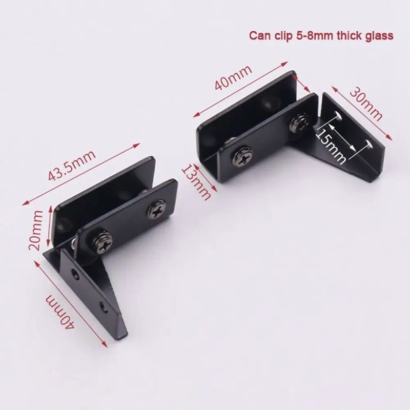 NoDrill Zinc Alloy Glass Door Hinge Set For Cabinets 2
