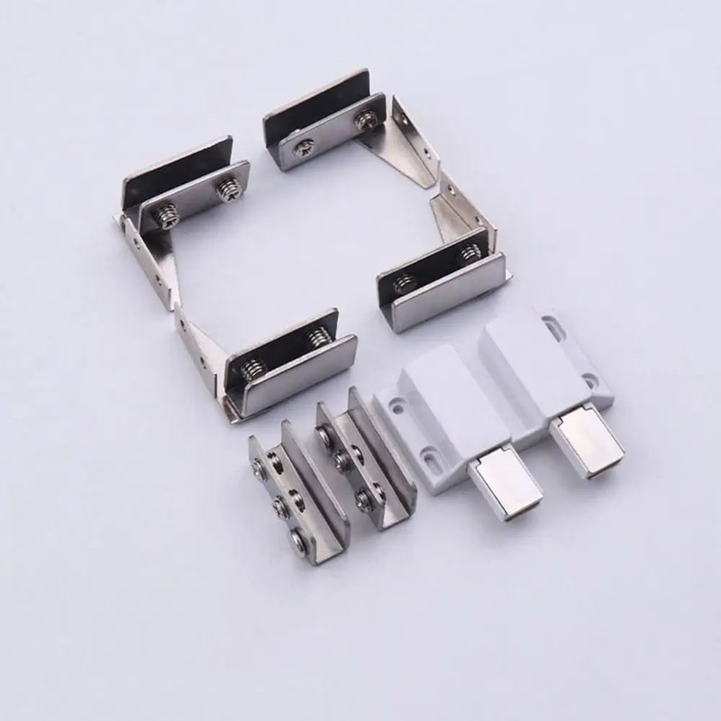 NoDrill Zinc Alloy Glass Door Hinge Set For Cabinets 10