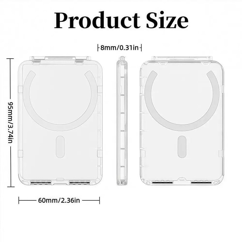 MagSafe Clear Magnetic Card Holder With Stand Slim Transparent Card Sleeve For IPhone 1