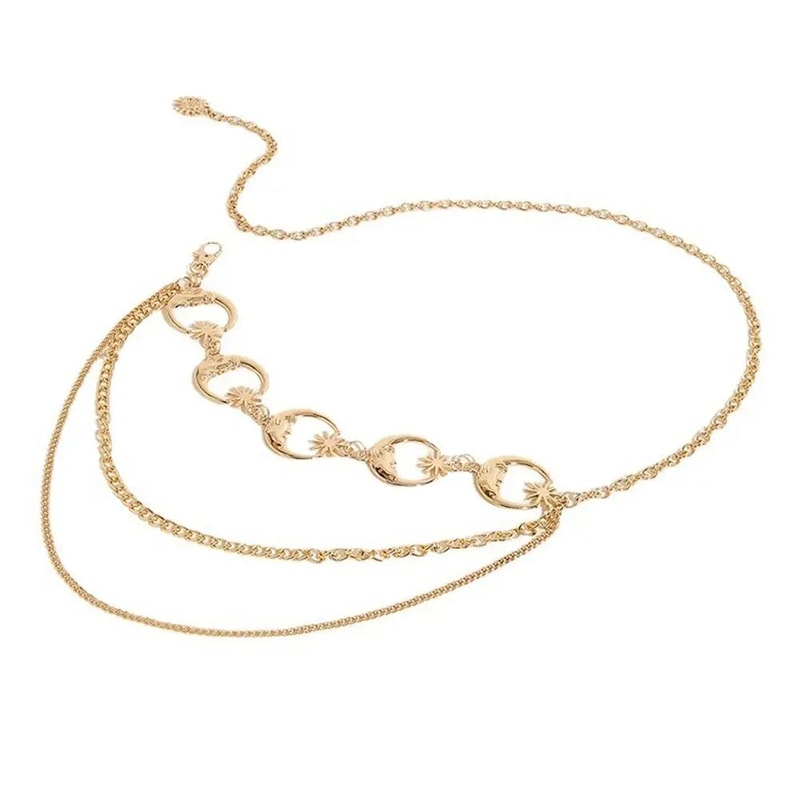 Vintage Moon Layered Waist Chain Belt For Women Punk Hip Hop High Waist Statement Accessory 3
