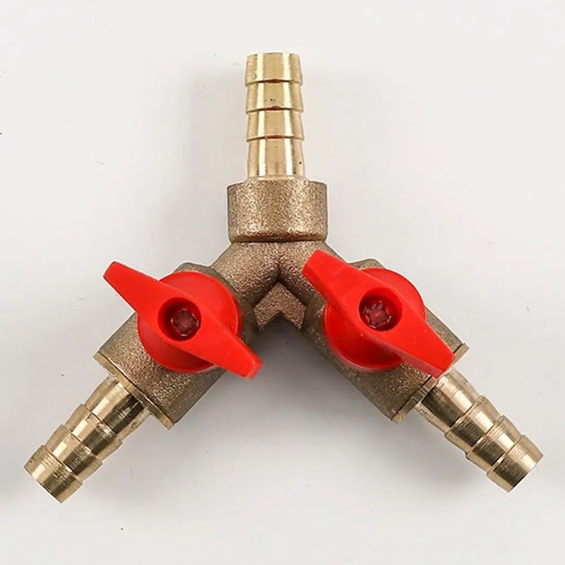 HeavyDuty Brass Y Ball Valve 3 Way Hose Connector With ShutOff Control 3