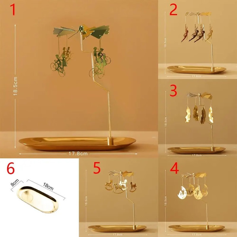 Golden Carousel Rotating Candle Holder For Romantic Home Wedding Decor 5