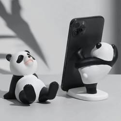 panda phone stand resin figurine for cute desk decor
