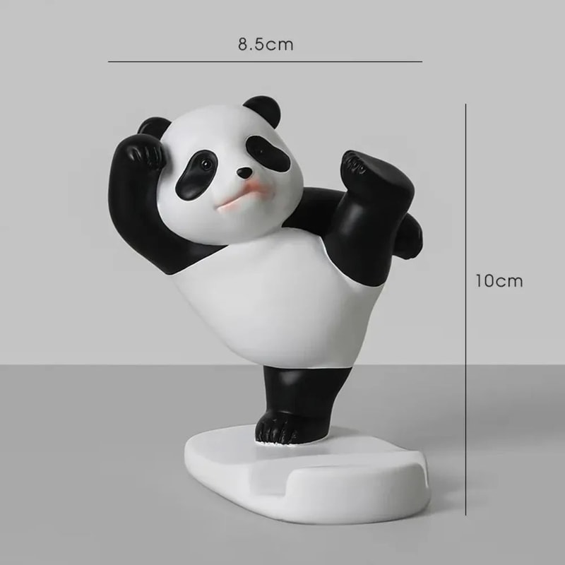 Panda Phone Stand Resin Figurine For Cute Desk Decor 7