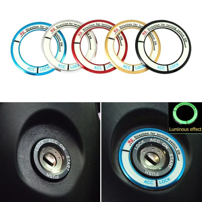 Luminous Aluminum Car Ignition Switch Cover For Toyota Corolla Levin 0