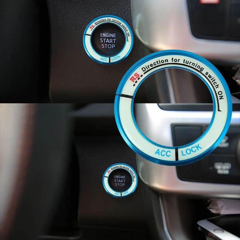 Luminous Aluminum Car Ignition Switch Cover For Toyota Corolla Levin 4
