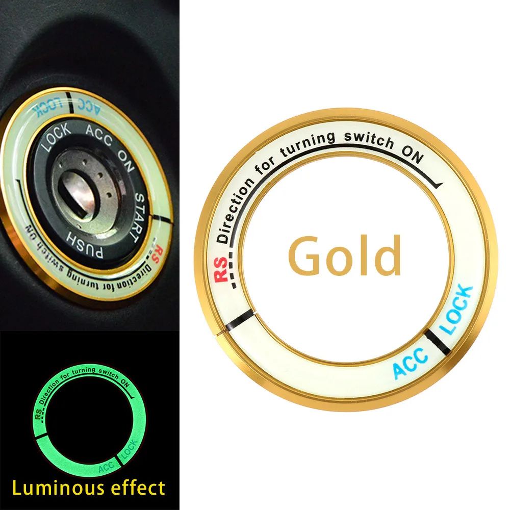 Luminous Aluminum Car Ignition Switch Cover For Toyota Corolla Levin 7