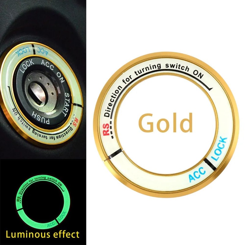 Luminous Aluminum Car Ignition Switch Cover For Toyota Corolla Levin 7