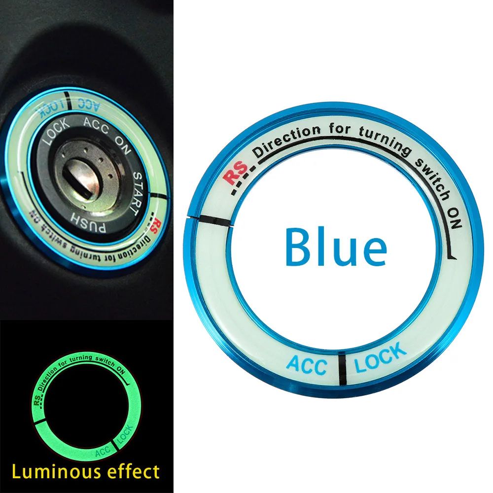 Luminous Aluminum Car Ignition Switch Cover For Toyota Corolla Levin 8