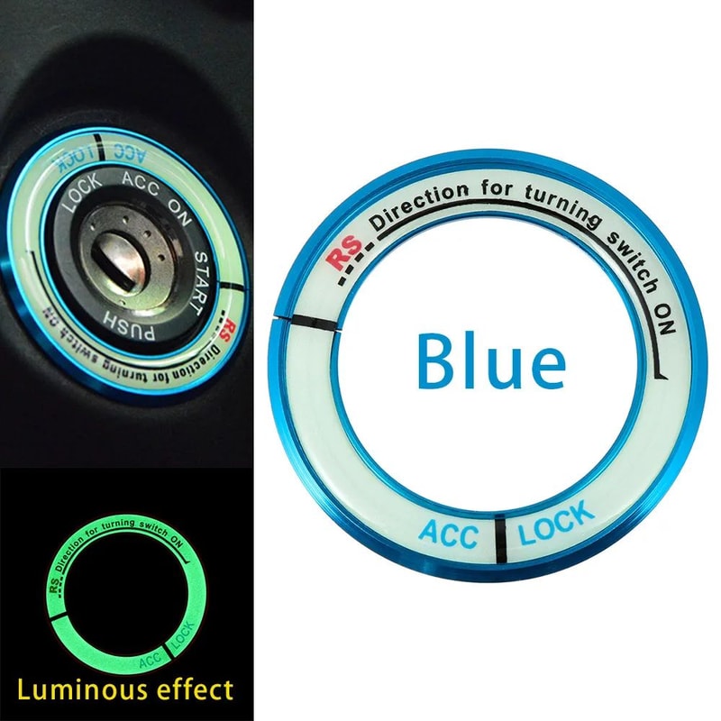 Luminous Aluminum Car Ignition Switch Cover For Toyota Corolla Levin 8