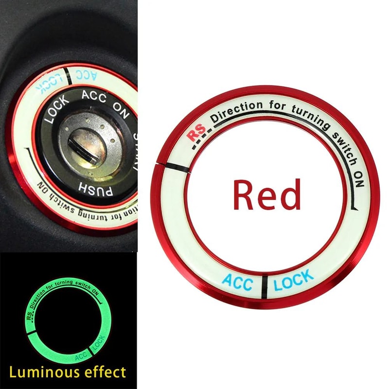 Luminous Aluminum Car Ignition Switch Cover For Toyota Corolla Levin 9