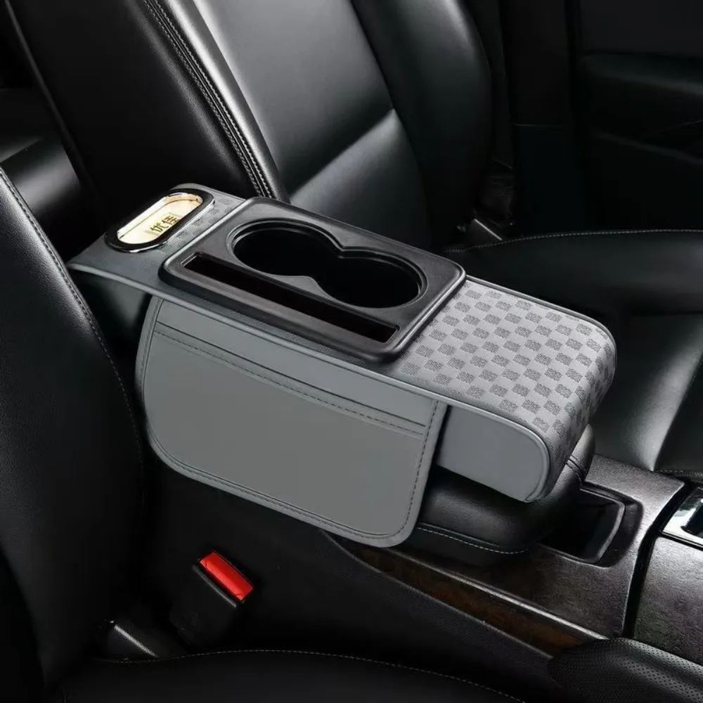 ErgoLift Car Armrest Cushion With Storage Cup Holder Adjustable Center Console Armrest Pad 8