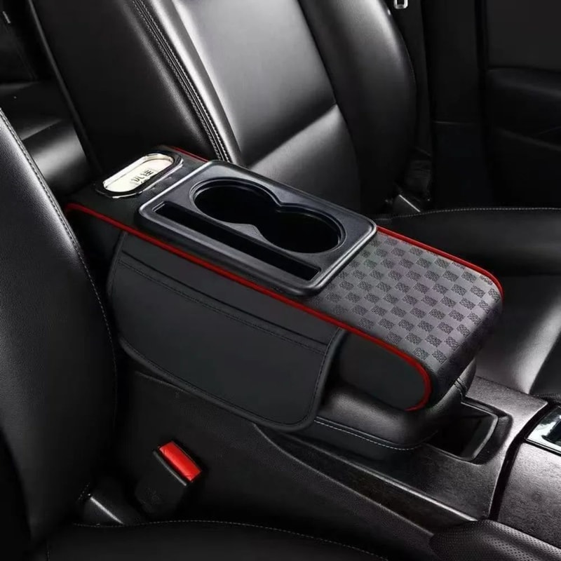 ErgoLift Car Armrest Cushion With Storage Cup Holder Adjustable Center Console Armrest Pad 13