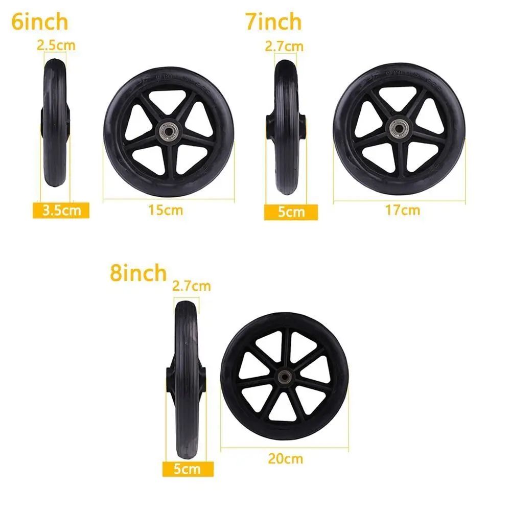 Heavy Duty Wheelchair Caster Wheel Replacement With Solid Tire 68 Inch Options 5