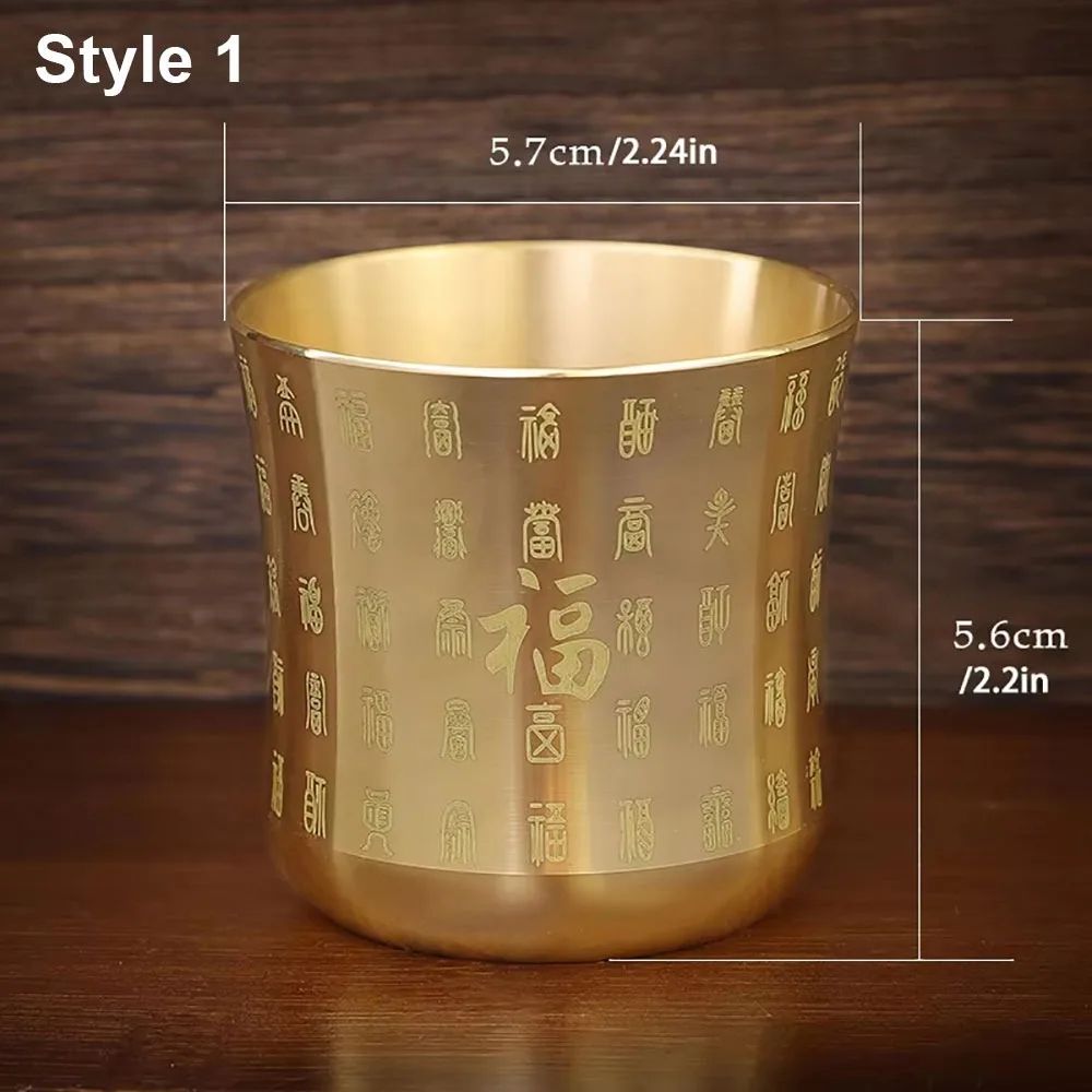 Auspicious Wealth Brass Tea Cup Feng Shui Cornucopia Baifu Mug For Prosperity Home Decor 6
