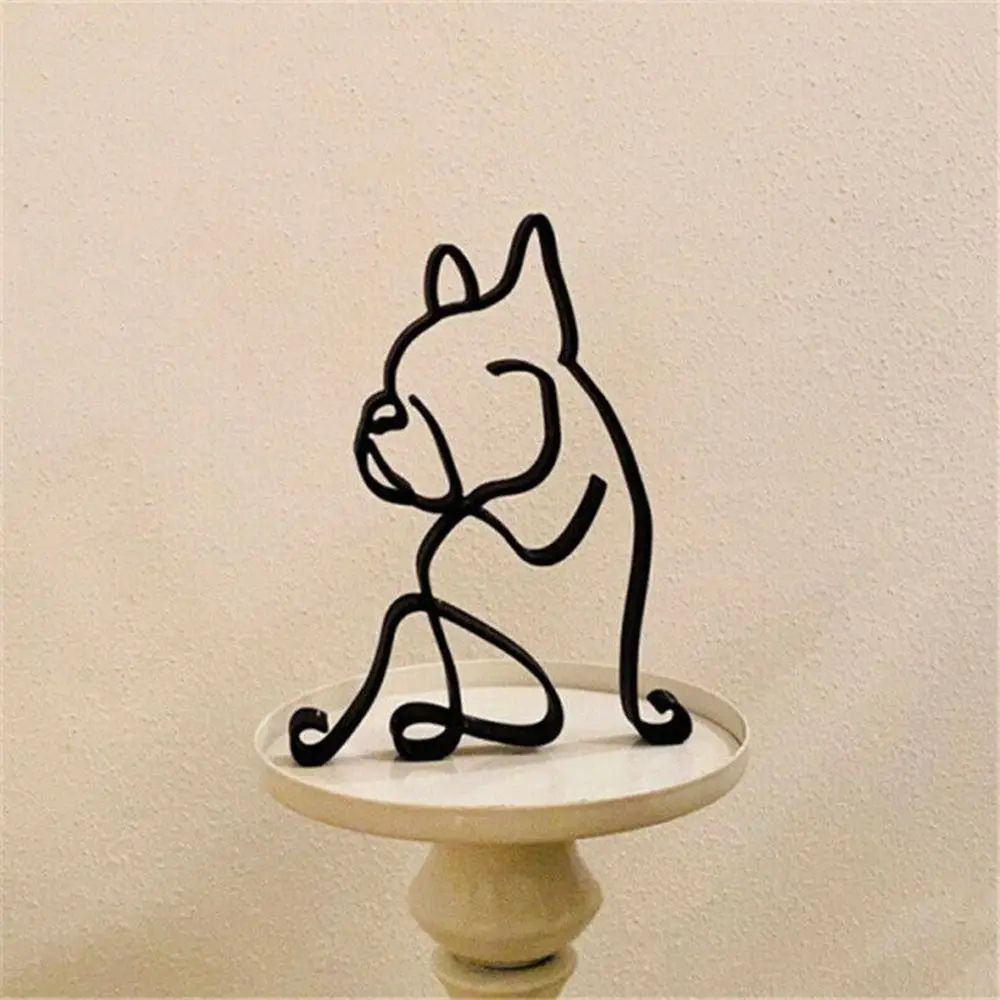 Modern Wrought Iron Dog Figurine For Minimalist Home Decor 8