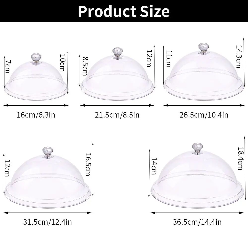 Elegant Acrylic Cake Stand With Cover Dustproof Dessert Display Dome 4