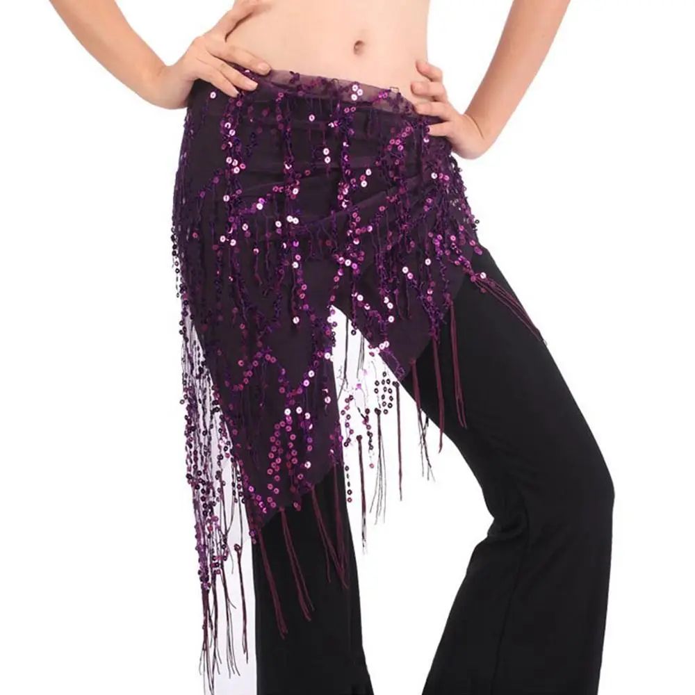 Sequin Tassel Belly Dance Hip Scarf Costume Belt For Women 8