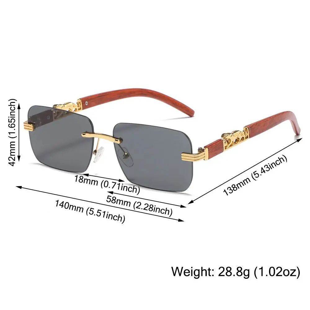 Retro Rimless UV400 Sunglasses Minimalist Cut Edge Fashion Shades 5